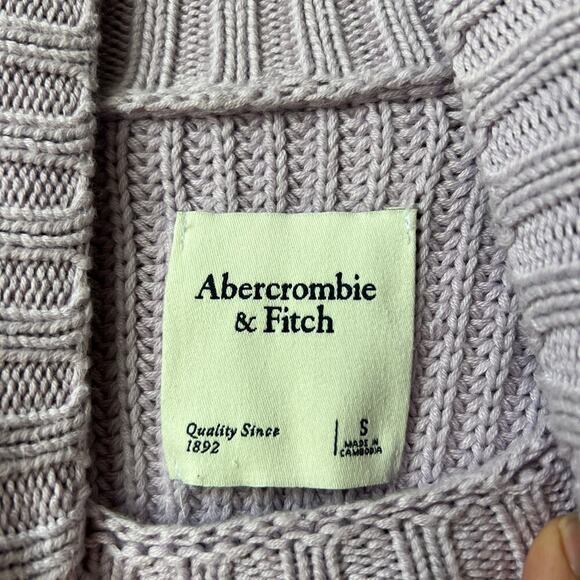 Abercrombie & Fitch Lavender Purple Chunky Knit Turtleneck Sweater Size S - Picture 5 of 5